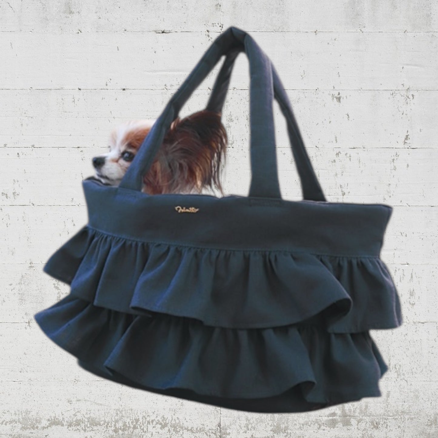 Ruffled linen bag