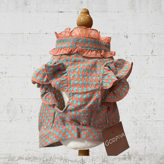 アウトレットセール!!!Hound Tooth フリルブラウス