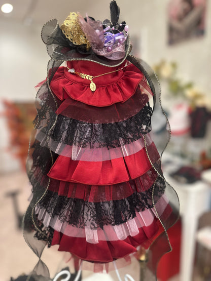 ランダムワッフルドレス　レッド