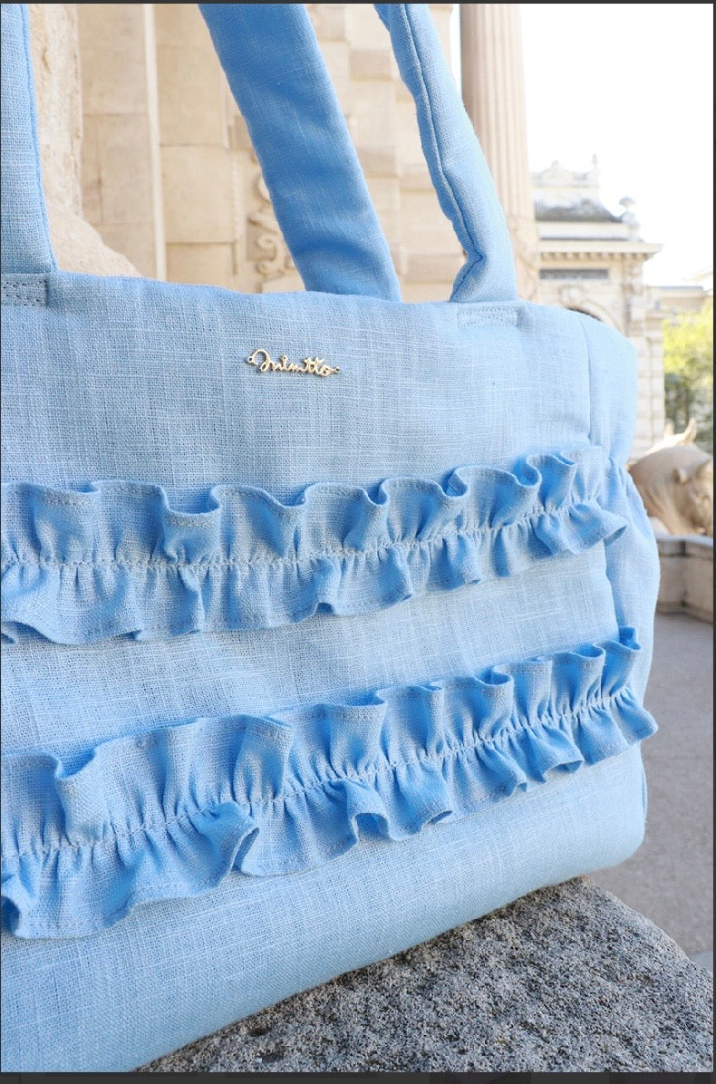 Mimtto Sherbet Linen Ruffle Bag