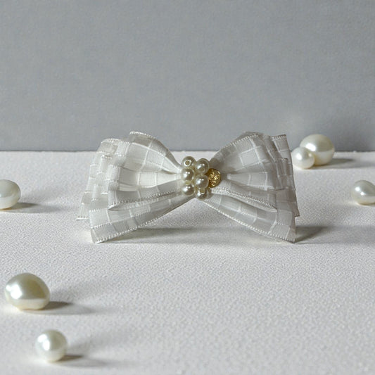 ギンガムパールバレッタ