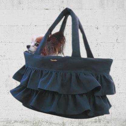 Ruffled linen bag