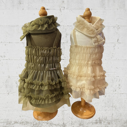 Layered tulle and jersey dress