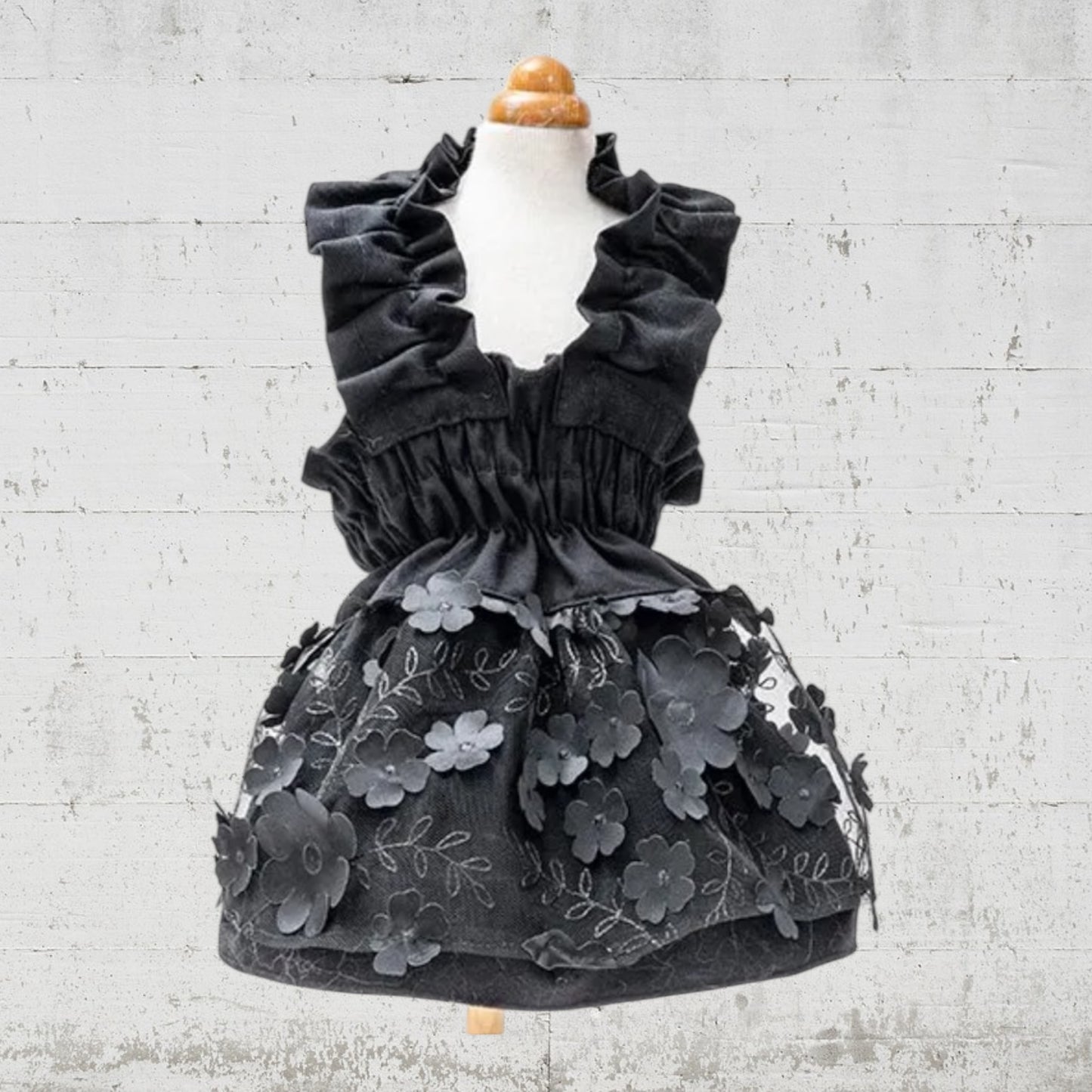 ブラックフラワーワンピ