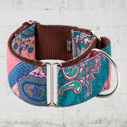 Ｂrottピンクペイズリー　マーチンゲールカラー