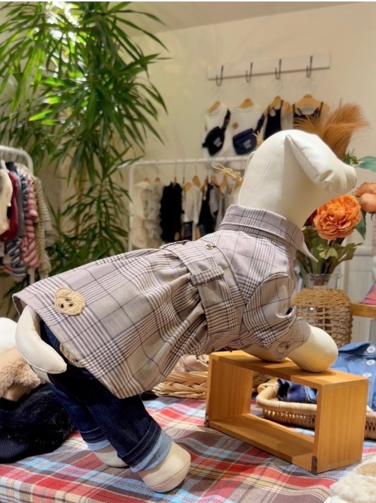 DENIMROSE  ワッペンチェックワンピース