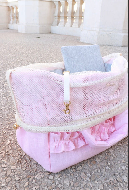 Mimtto Sherbet Linen Ruffle Bag