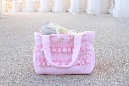 Mimtto Sherbet Linen Ruffle Bag