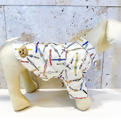 デニムローズ　　　　　　　　　　ワッペンウォッチ柄シャツ