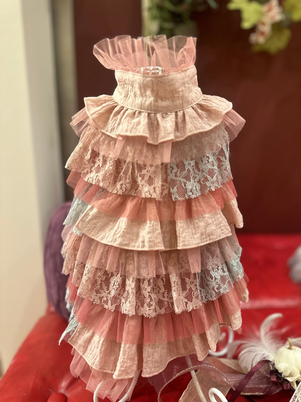 ランダムワッフルドレス　ピンク