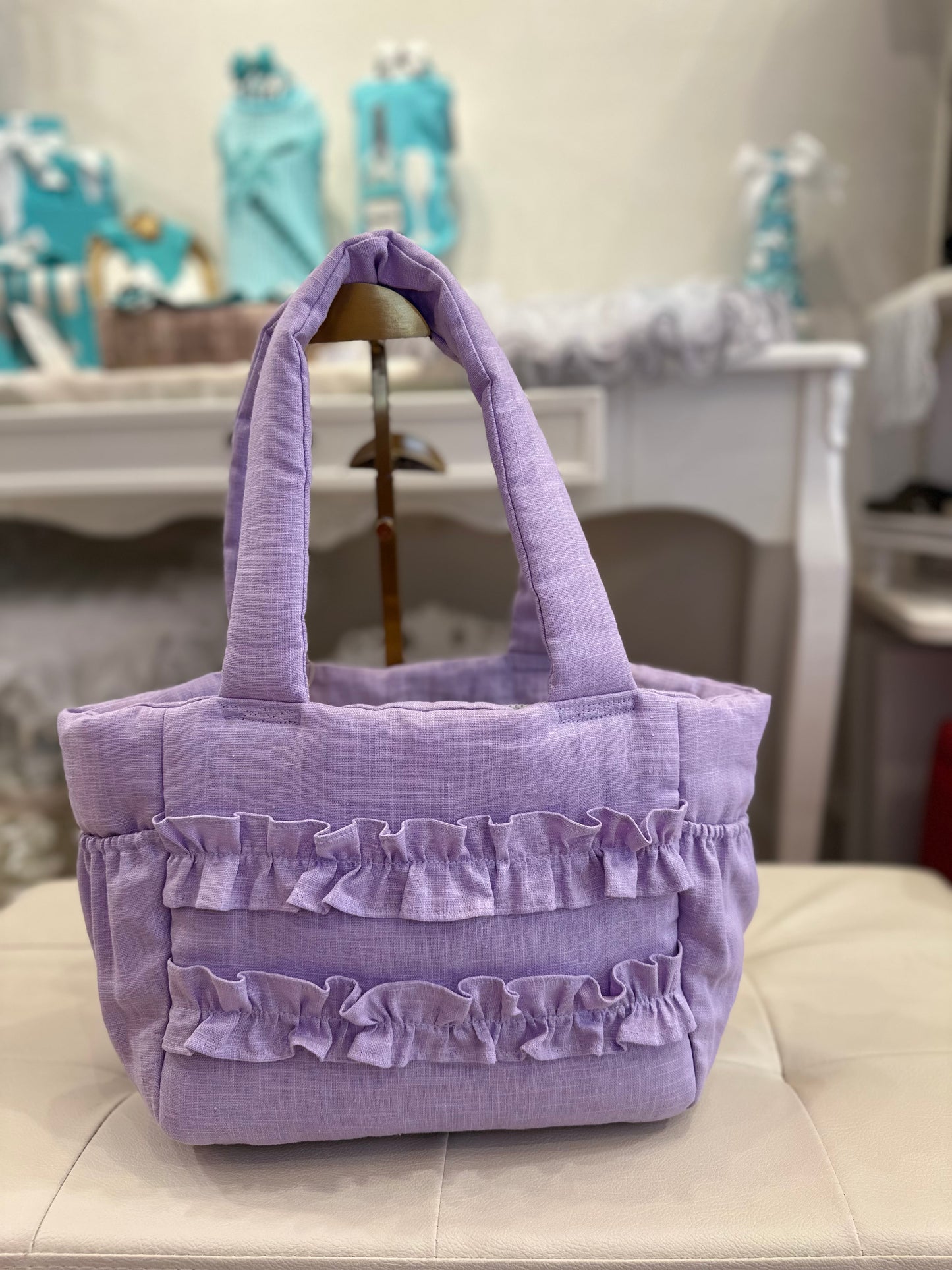 Mimtto Sherbet Linen Ruffle Bag
