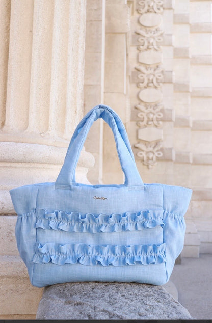 Mimtto Sherbet Linen Ruffle Bag