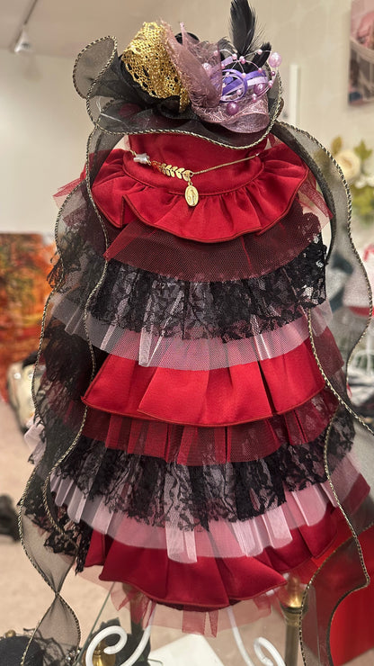 ランダムワッフルドレス　レッド